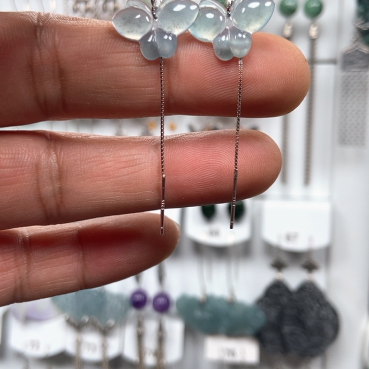 【闪购商品】翡翠耳饰银S925镶嵌耳饰