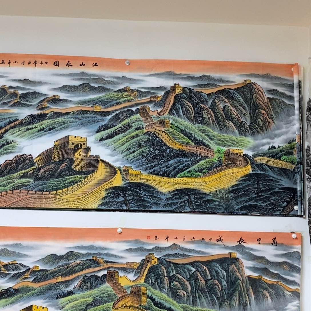 国画新****窗2.4米长的万里长城
