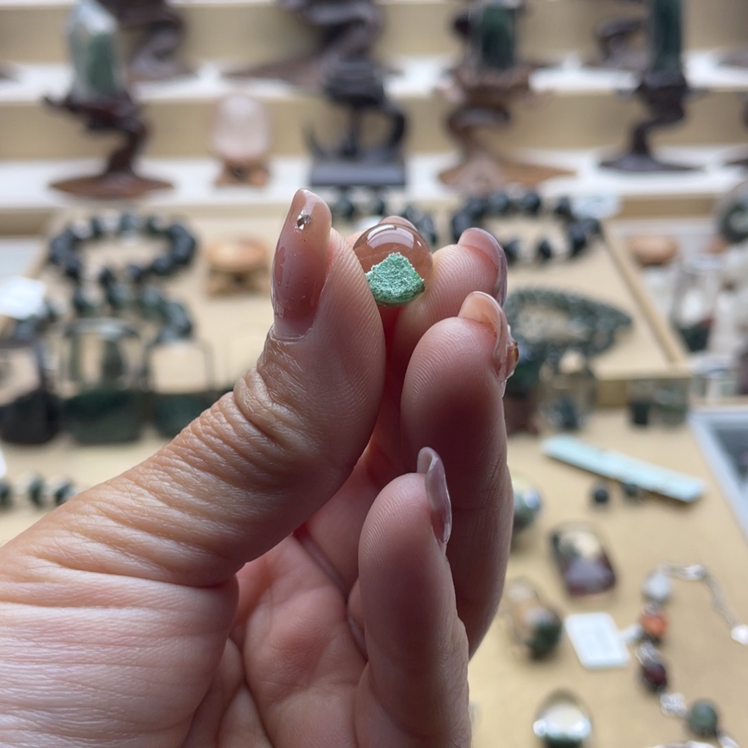 用***1未镶嵌水晶颈饰翠幽灵单珠打孔定制不退换