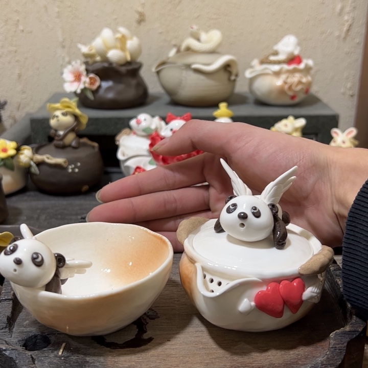 小熊猫宝瓶一壶一杯