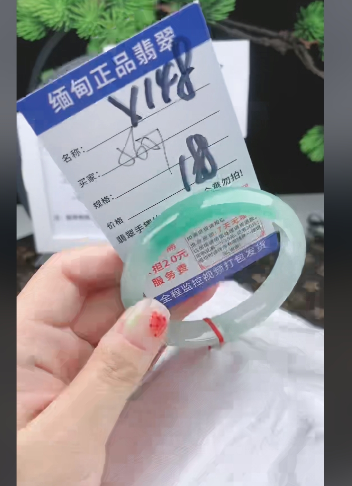 X148【缅甸翡翠 手镯】实物以直播间为准微色差G