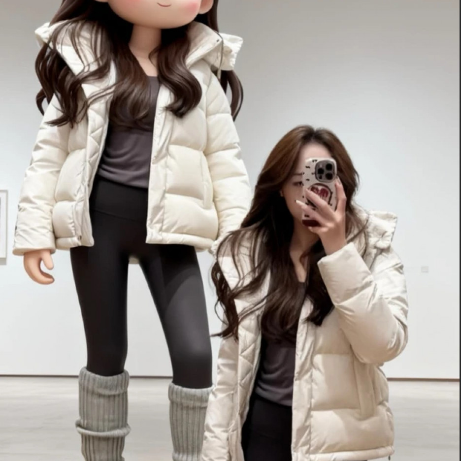 《萌萌专属》五格泡芙连帽鹅绒外套