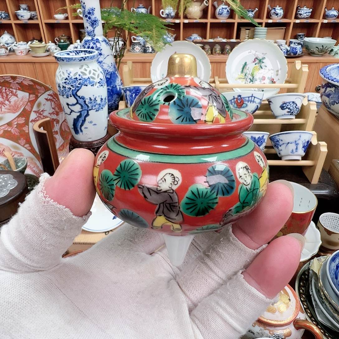 柴窑茶具茶杯茶九谷小香炉