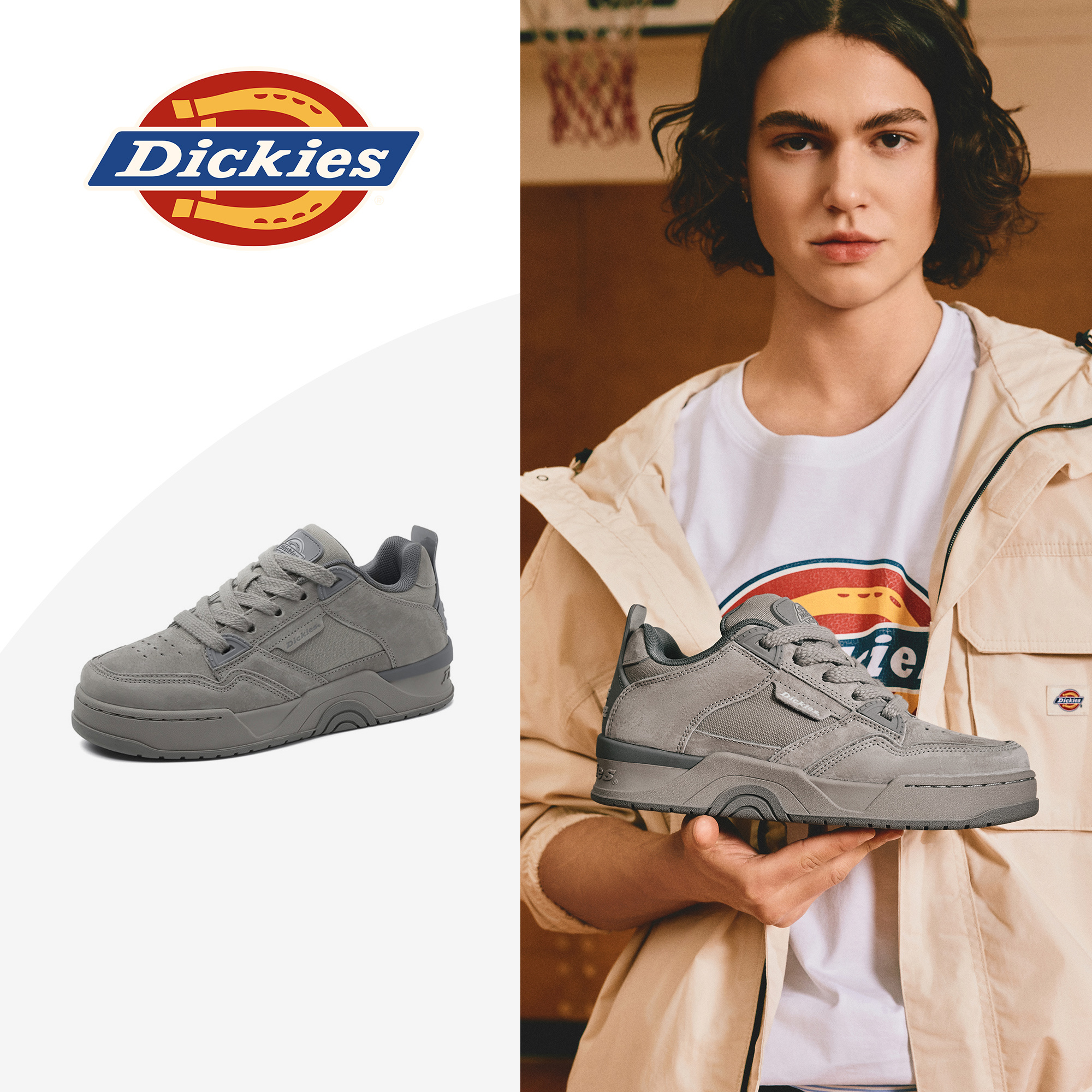 【田嘉瑞同款】Dickies男鞋2025秋季新款厚底鞋百搭男士休闲鞋板鞋