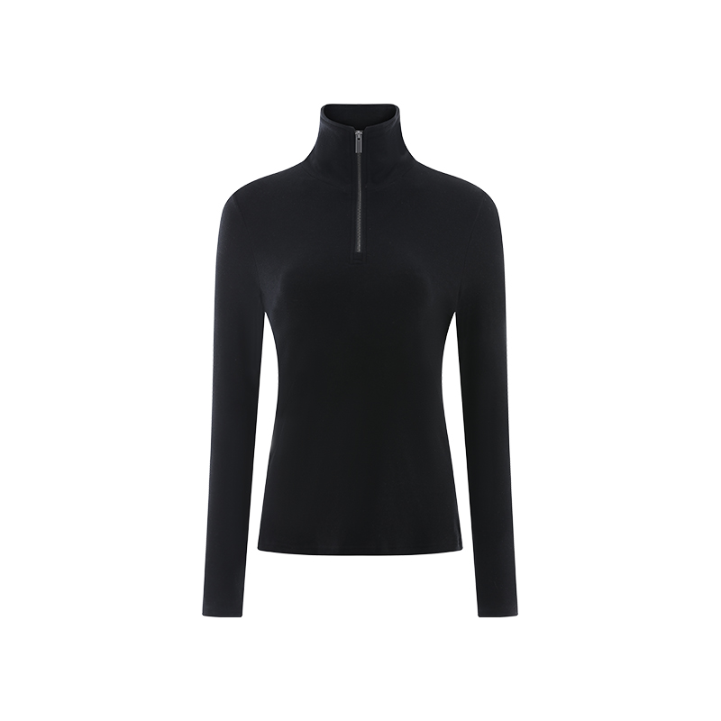 【叶子严选】德绒修身百搭长袖套头上衣DJN183-女款