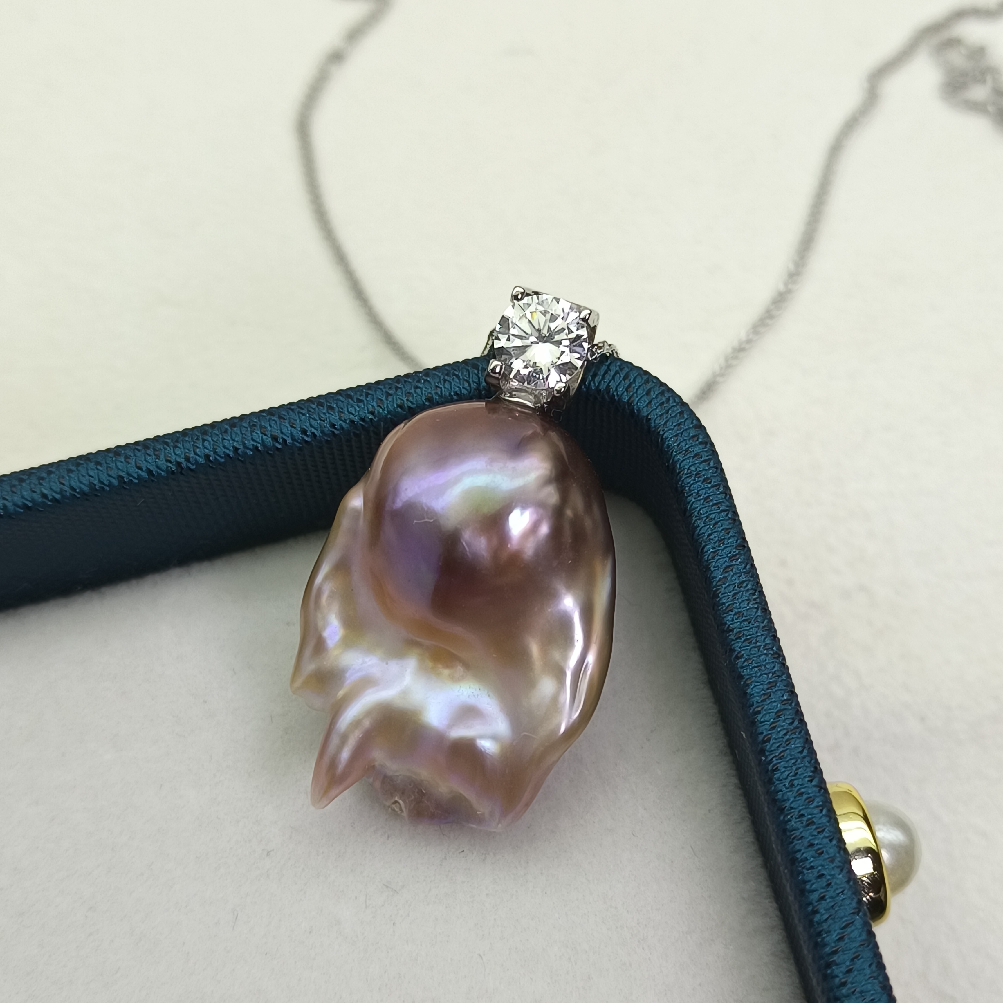 【瑞米珍珠】淡水紫珠巴洛克牛头款戴妃款吊坠（多样性发）