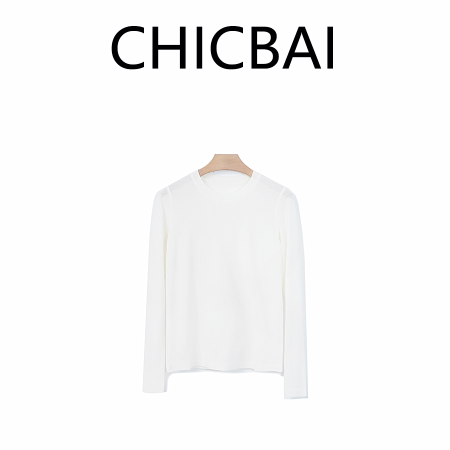 CHICBAI 天丝羊毛奢华混纺面膜T 柔滑亲肤会呼吸的打底衫