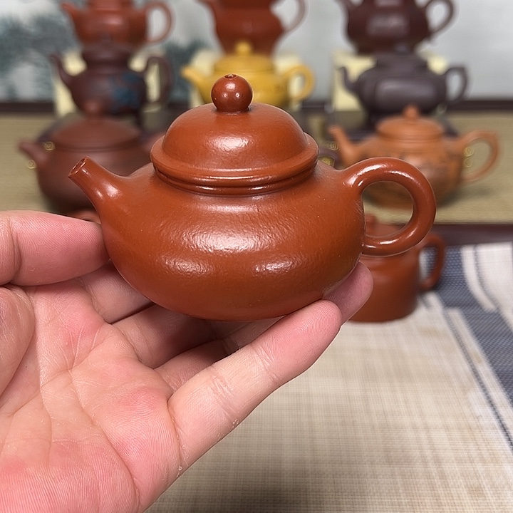 紫砂茶壶容天120cc朱泥