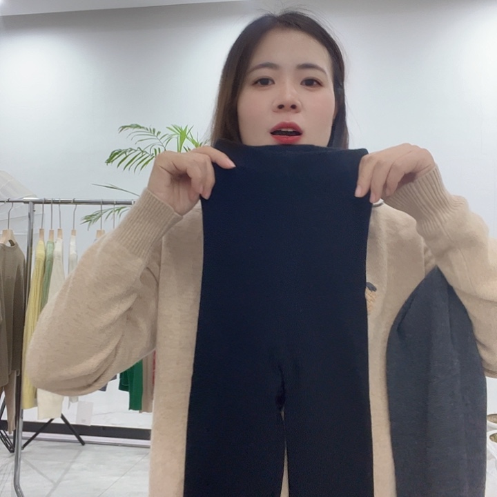 黑色精仿打底裤L纯山羊绒