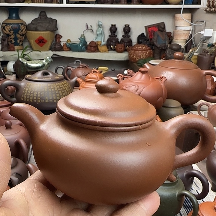 仁***者茶壶底槽青原矿紫砂全手工