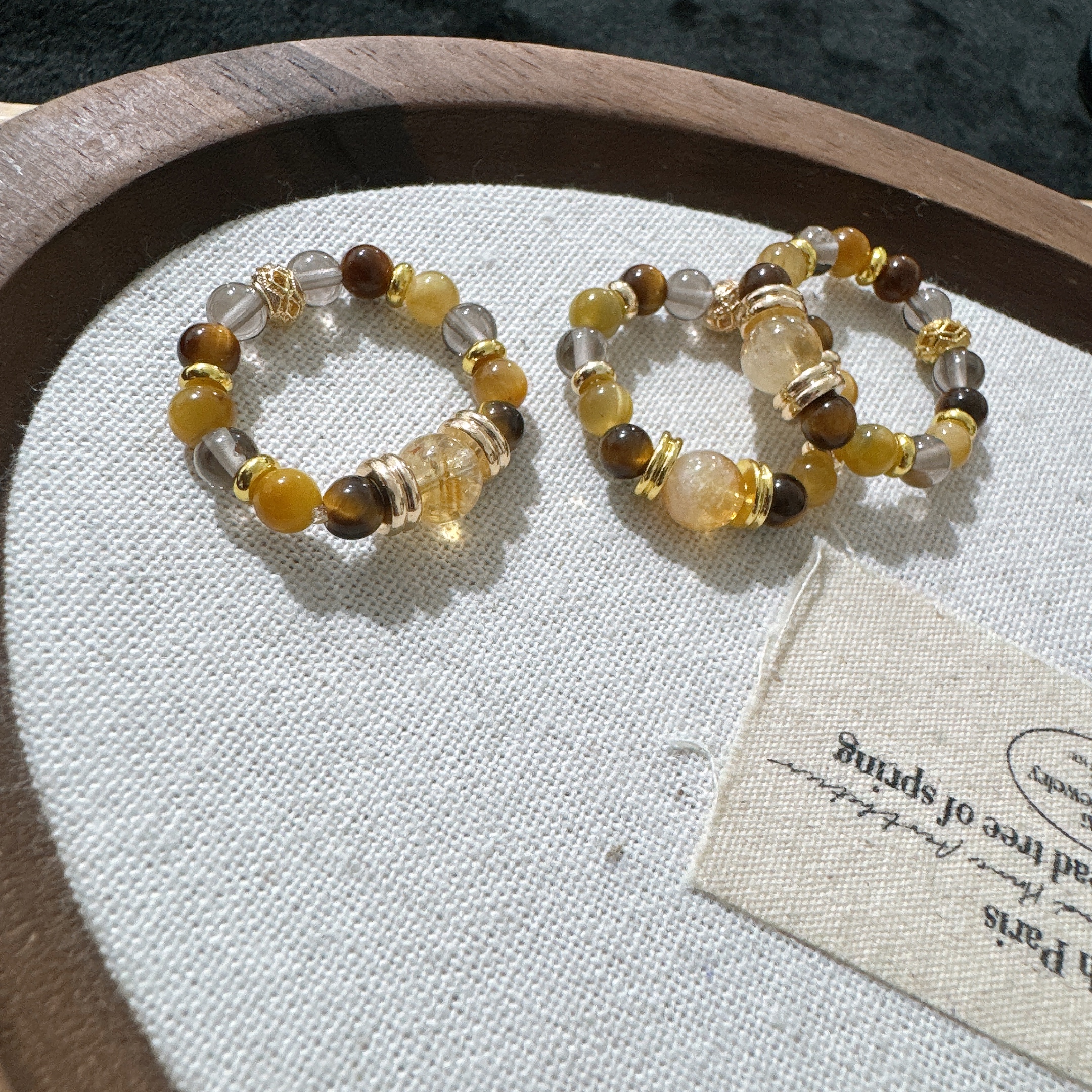 s214 天然招米小金霸戒指4-7mm 多样性发一件