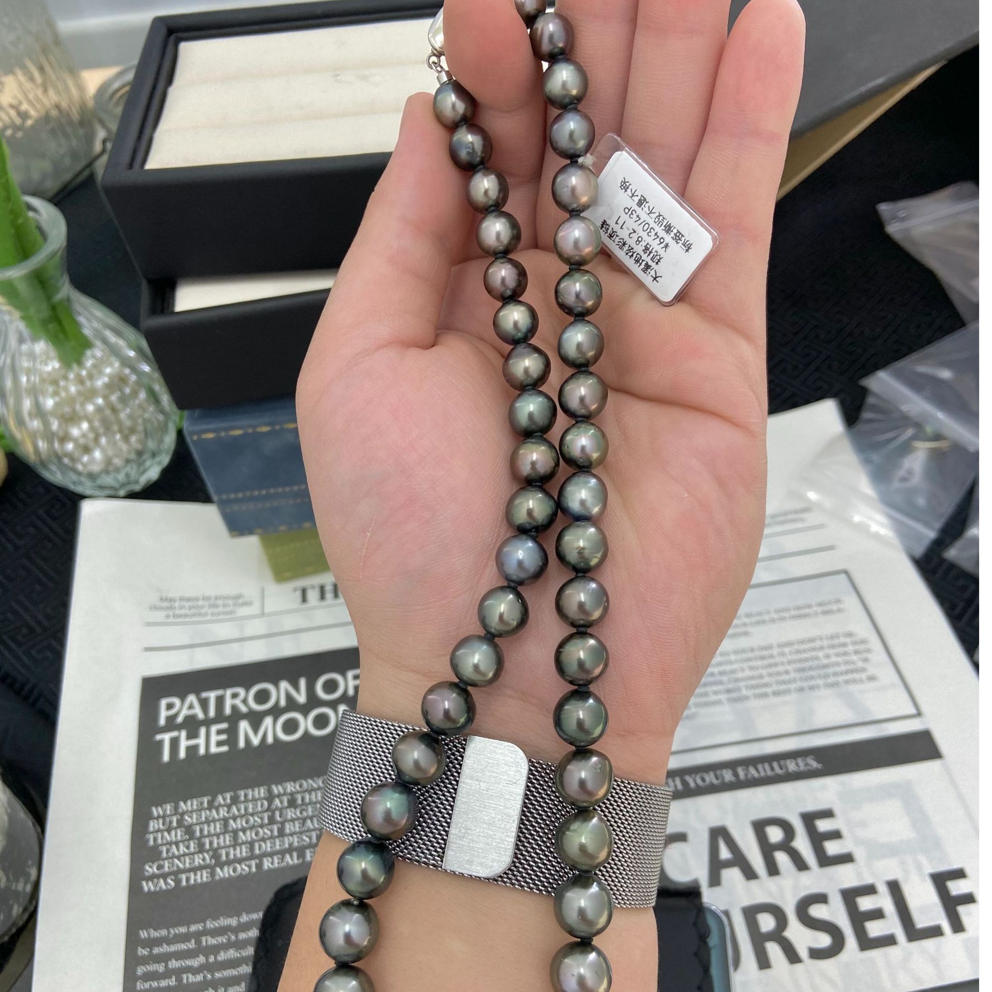 8-11炫彩大溪地S925银元宝扣项链