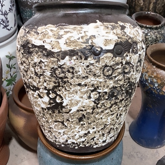 紫砂花盆口20高度31酒坛黑张