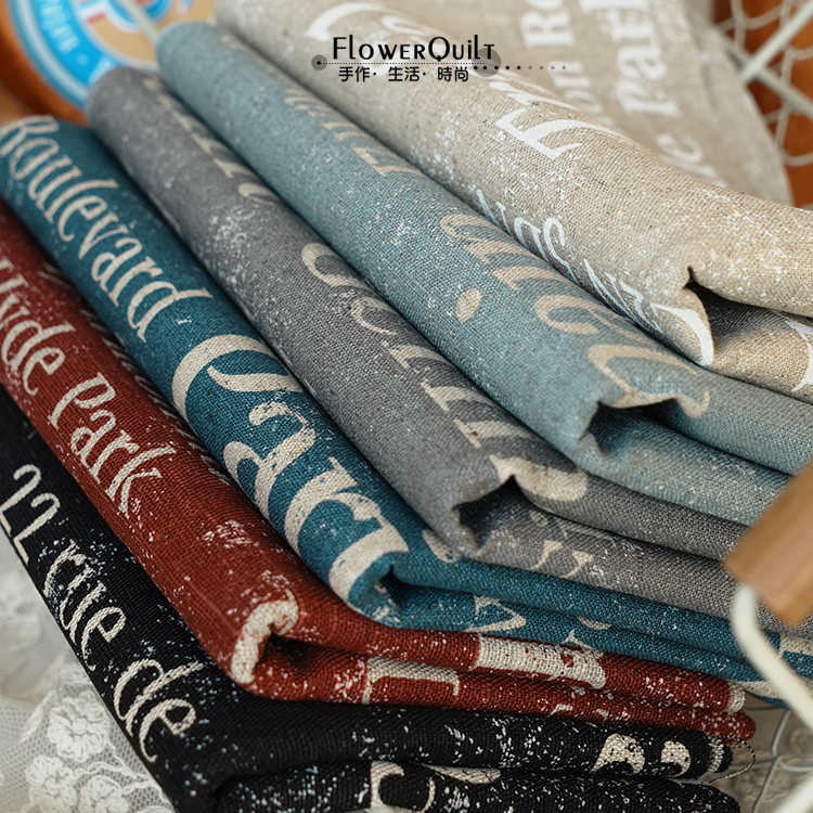 日本棉麻布-法式涂鸦墙