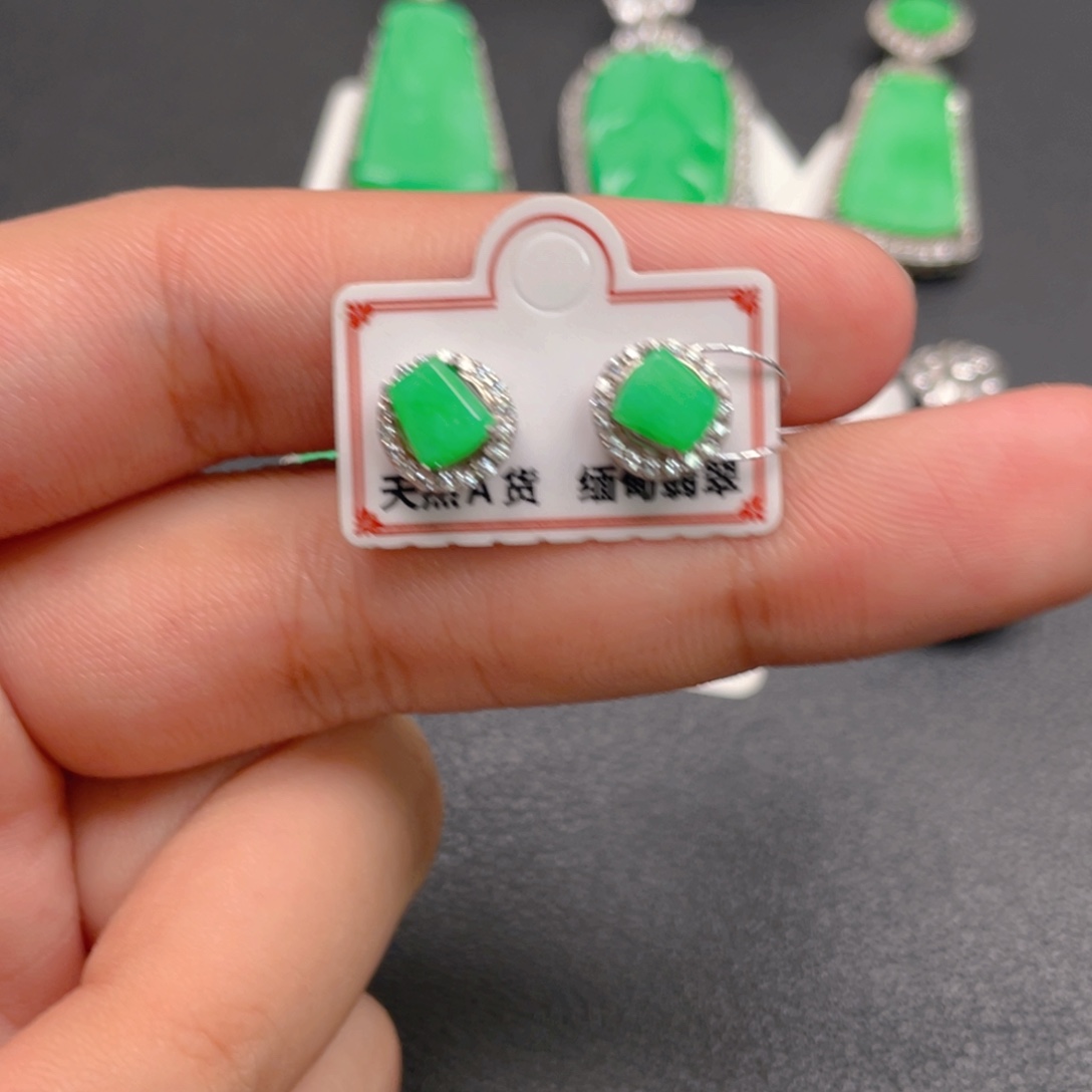 翡翠银S925镶嵌颈饰