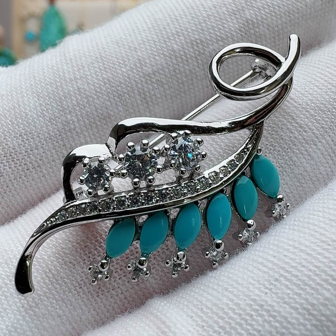 绿松石配饰银S925镶嵌