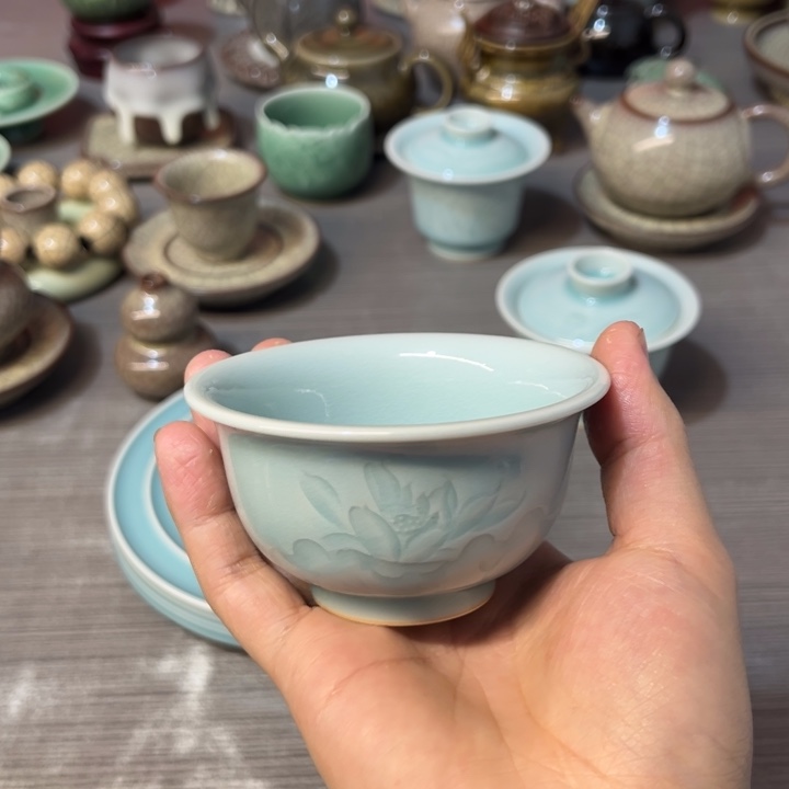 周连福 粉青 荷韵压手杯