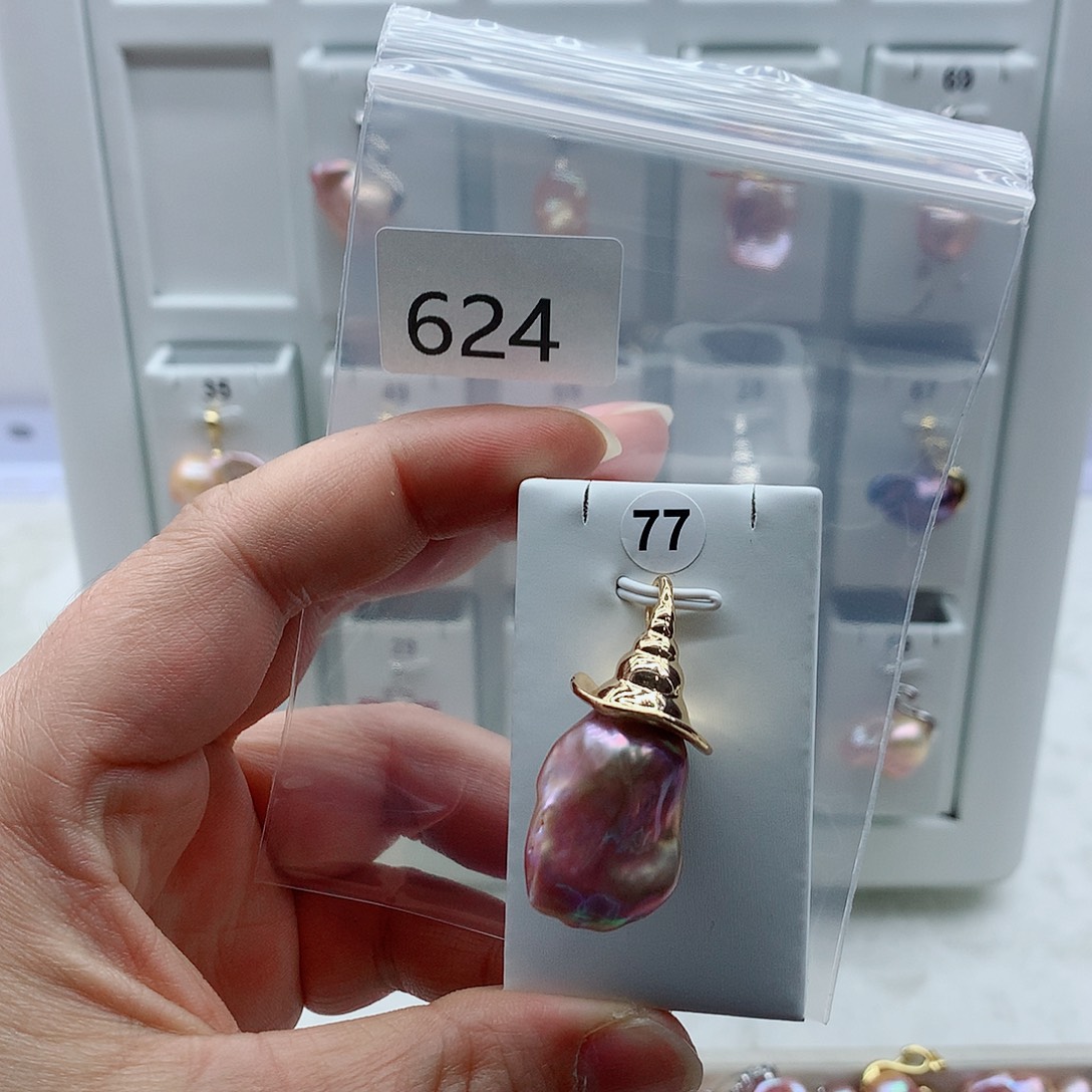 合金淡水珍珠吊坠(不含链)