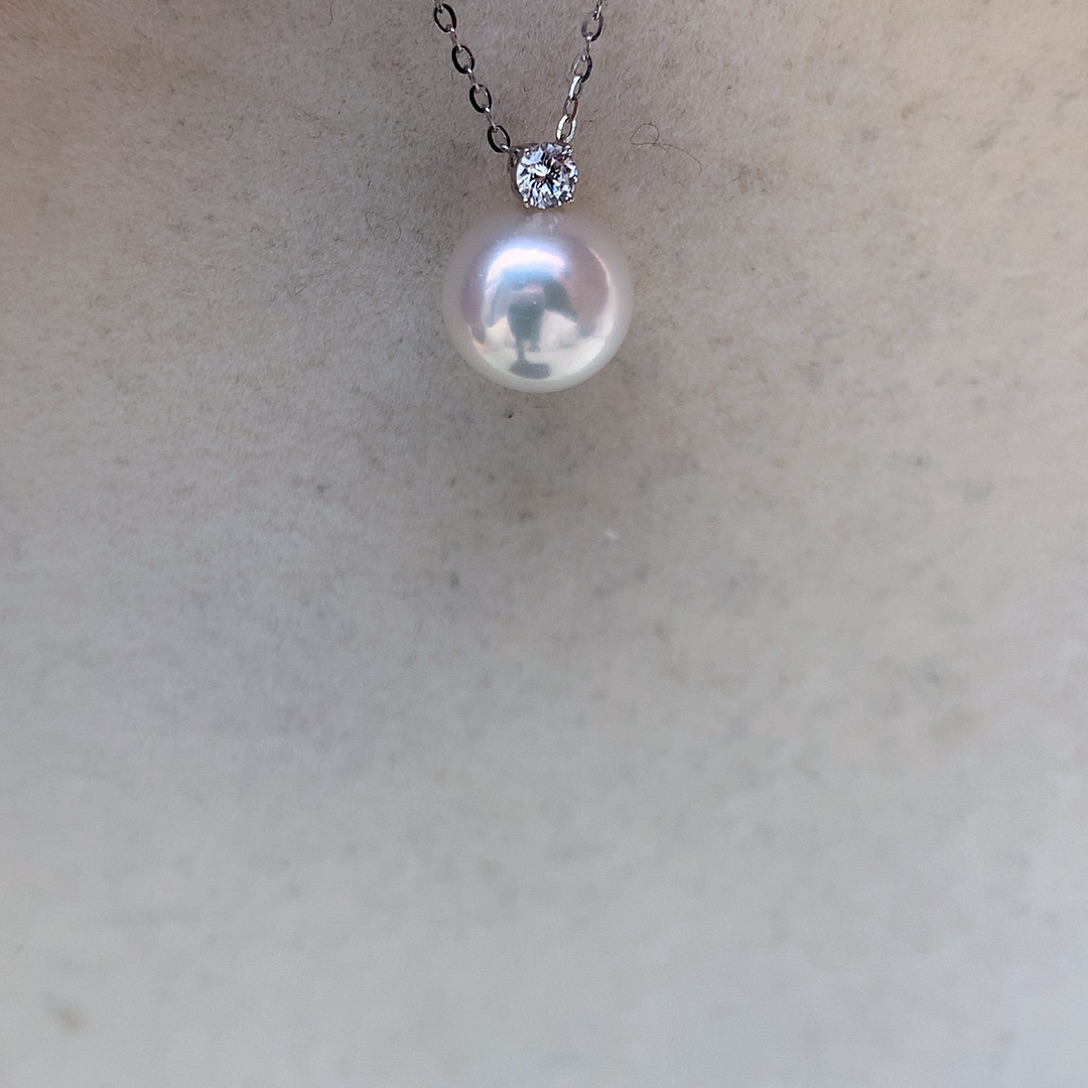 淡水珍珠10mm戴妃18K金镶嵌