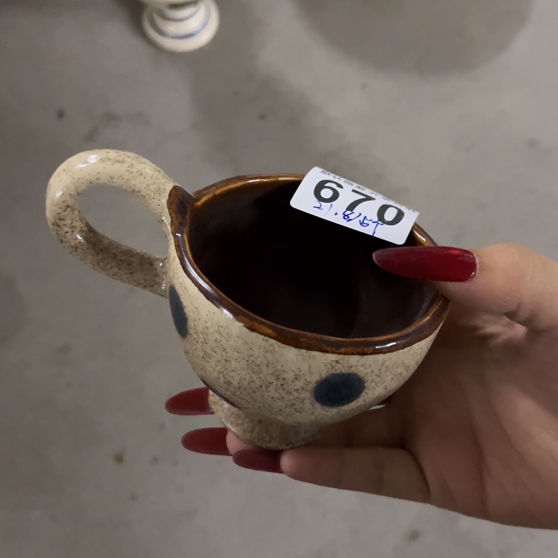 陶微瑕波点小高脚杯一个670