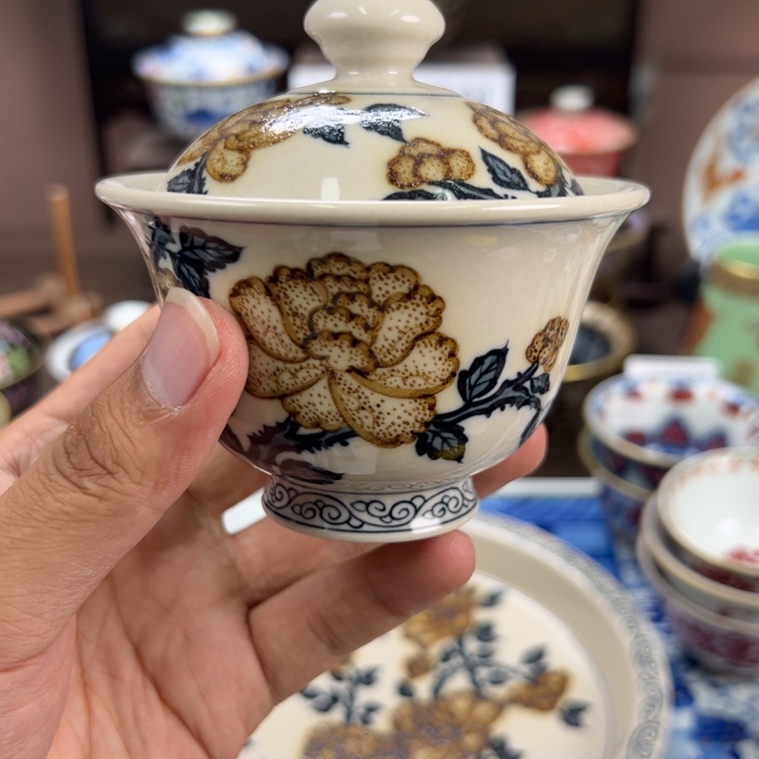 岸***方瓷片景德镇手工手绘陶瓷