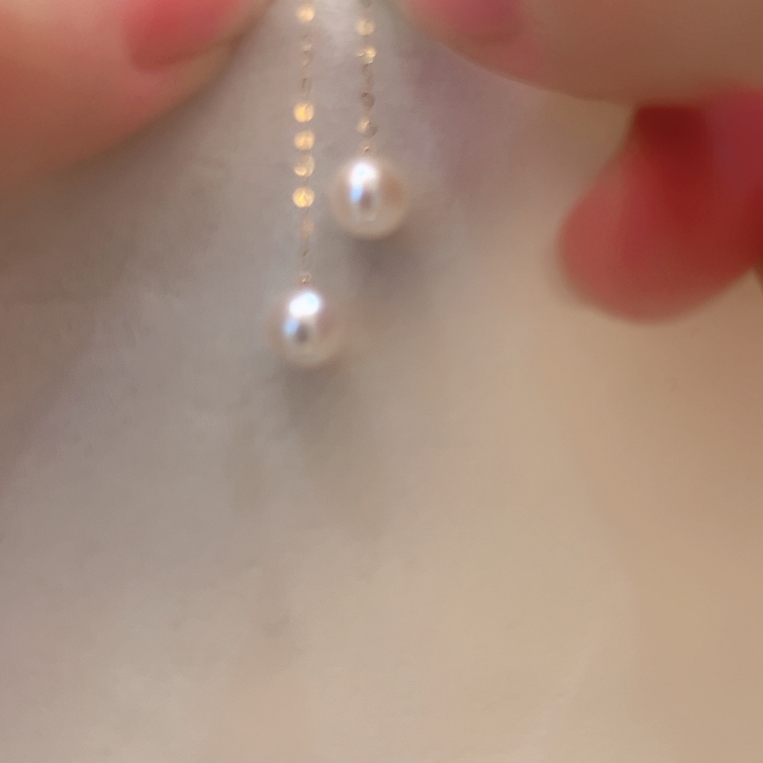 淡水珍珠耳饰18K金镶嵌