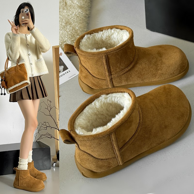 【防水】冬季平底加绒棉鞋新款韩版女休闲保暖加厚雪地靴