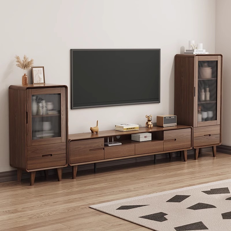 纯实电视柜茶几组合新中式客厅家用客厅电视柜小户型简约电视柜
