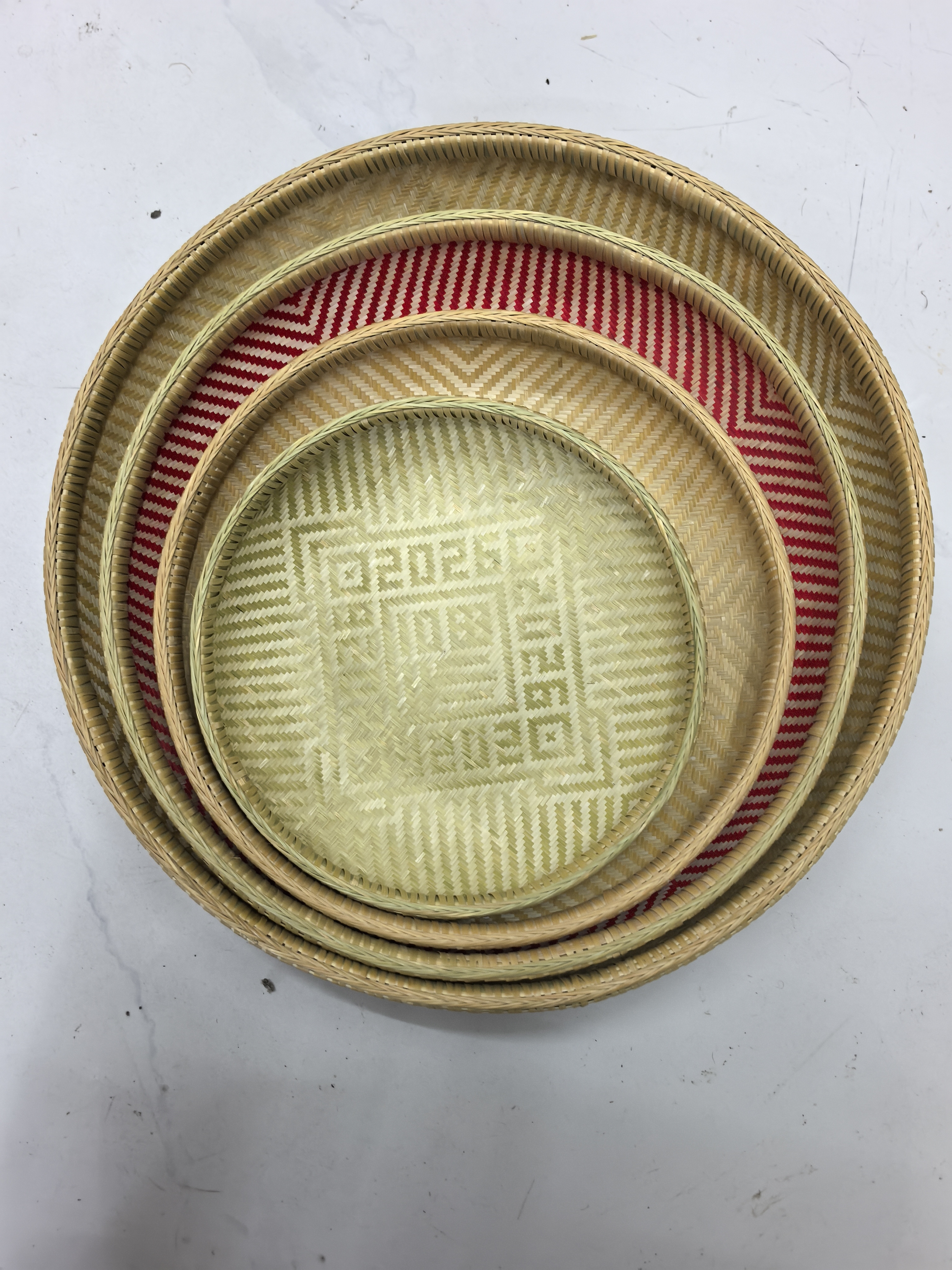 纯手工竹编圆形簸箕非遗精编竹青款家用晾晒粮食物品竹制品