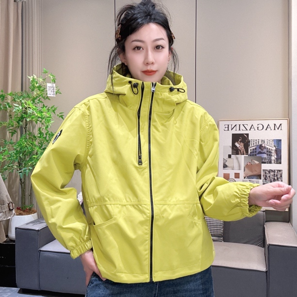 秋款新款单里衬休闲透气宽松时尚连帽双拉链风衣外套