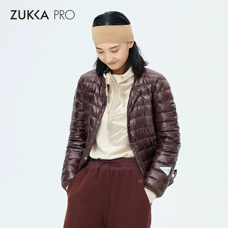 ZUKKA PRO卓卡女装冬季新款圆领羽绒服便携薄款保暖修身外套