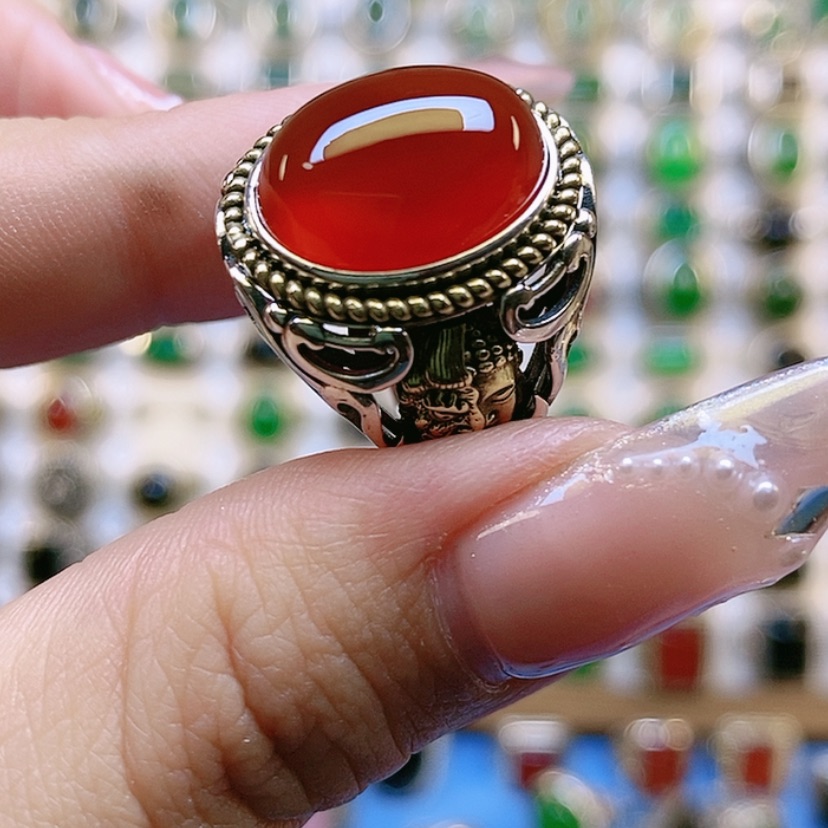 【闪购商品】玛瑙/玉髓戒指银S925镶嵌云**舒