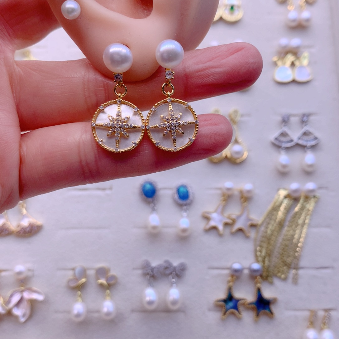 耳饰淡水珍珠合金