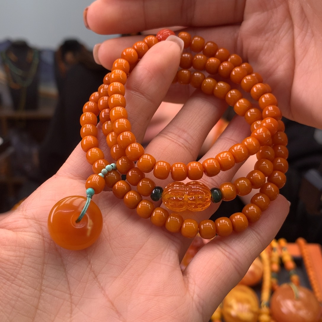 蜜蜡手串未镶嵌天然