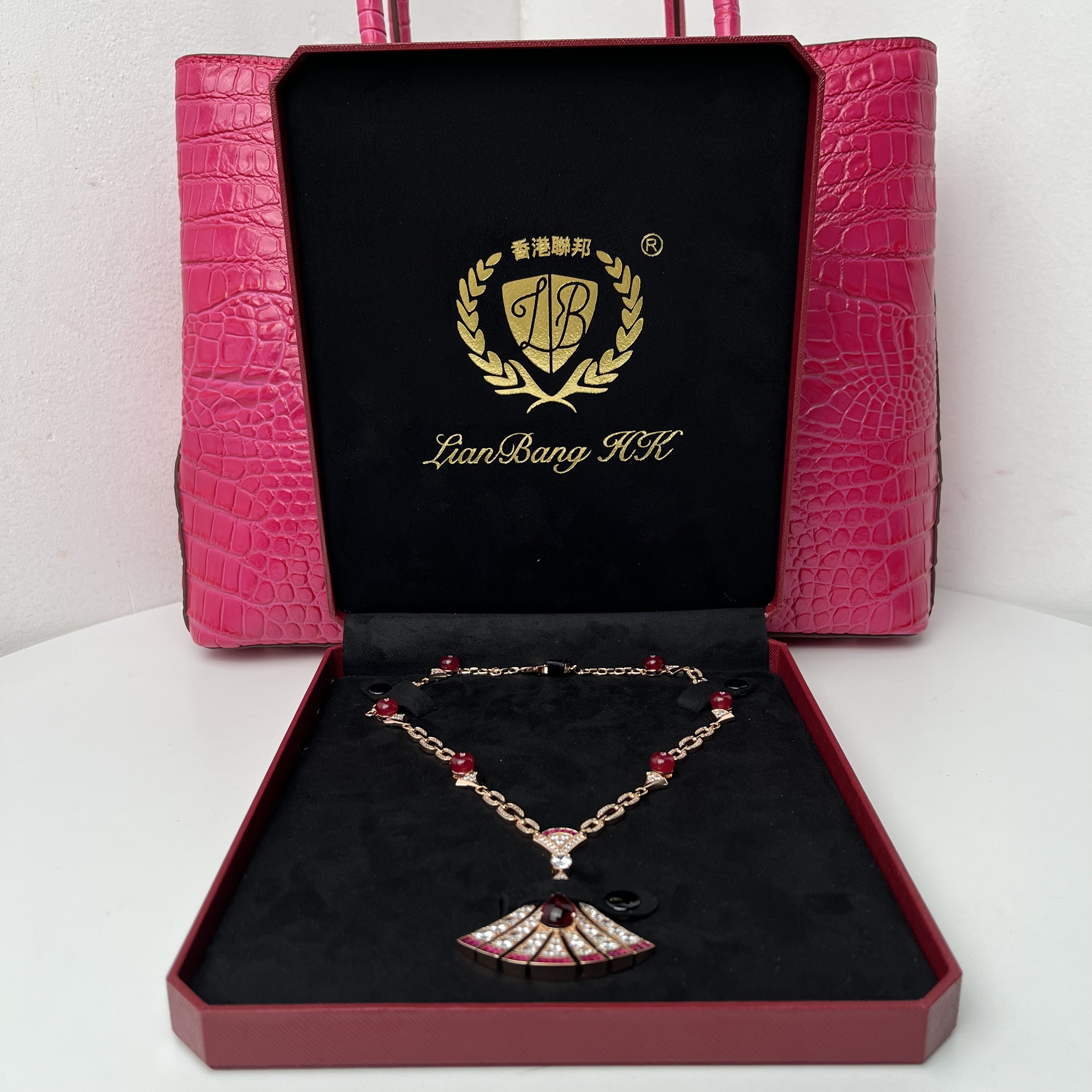 合成(培育)红宝石2691项链--红--精工红项链赠礼盒