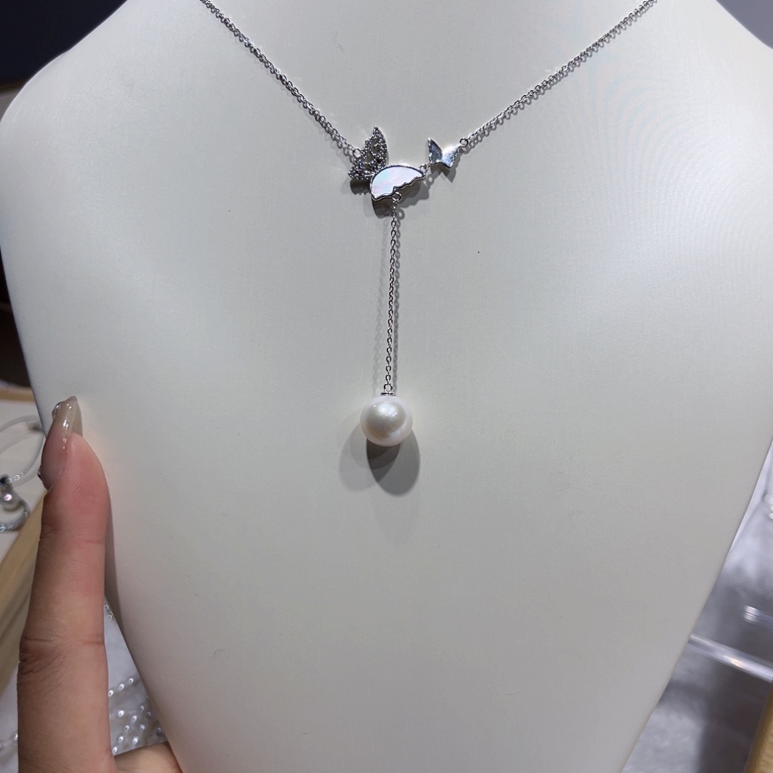 套链银S925镶嵌淡水珍珠