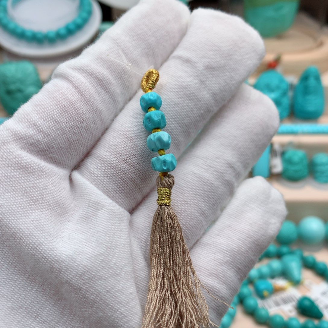 绿松石珠宝奇石未镶嵌6mm