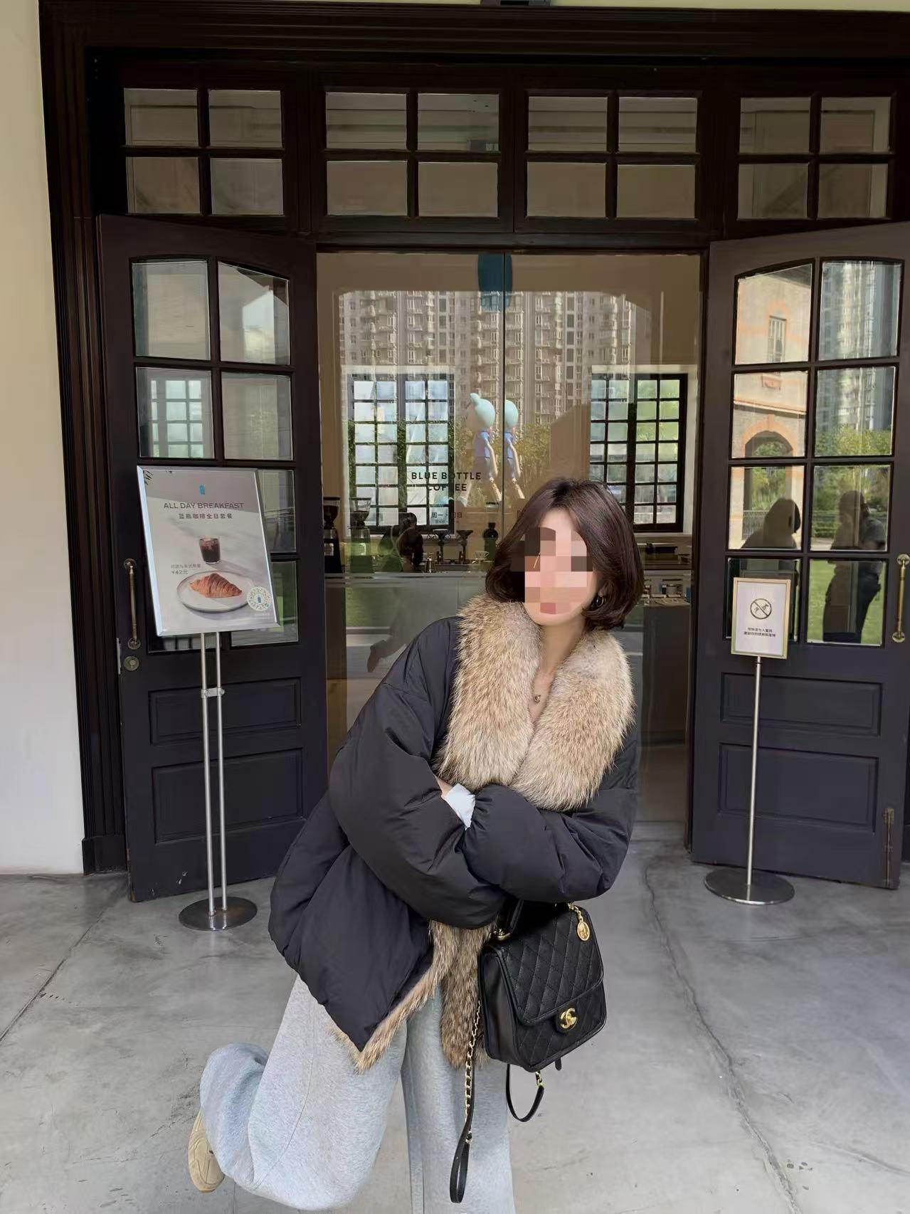 SY【济州雪镜】韩系派克拼接保暖秋冬外套5812