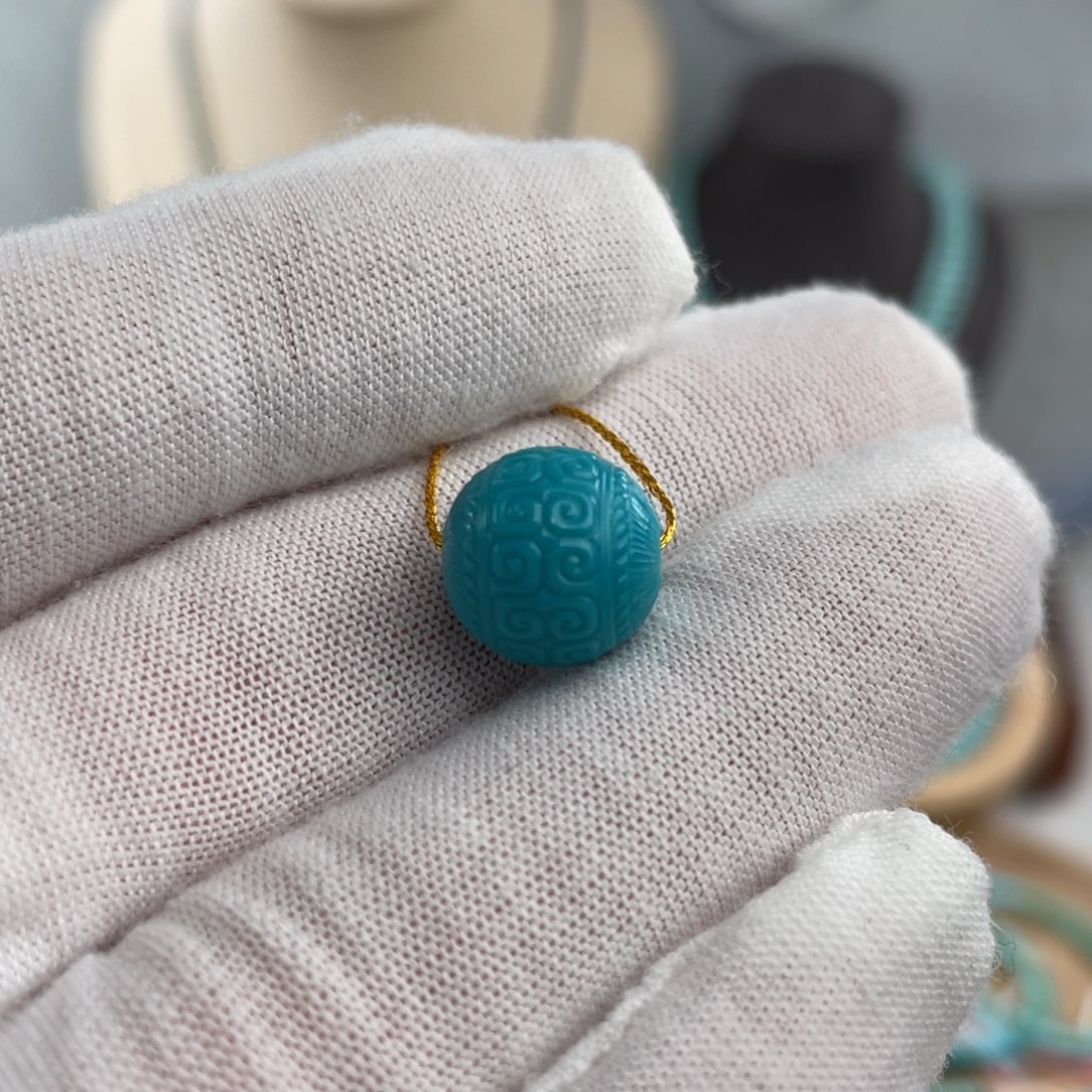 绿松石手链未镶嵌精品玉化回纹卡11+