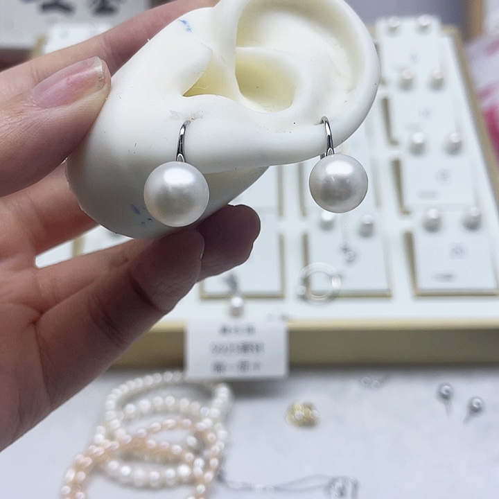 淡水珍珠耳饰银S925镶嵌d****k