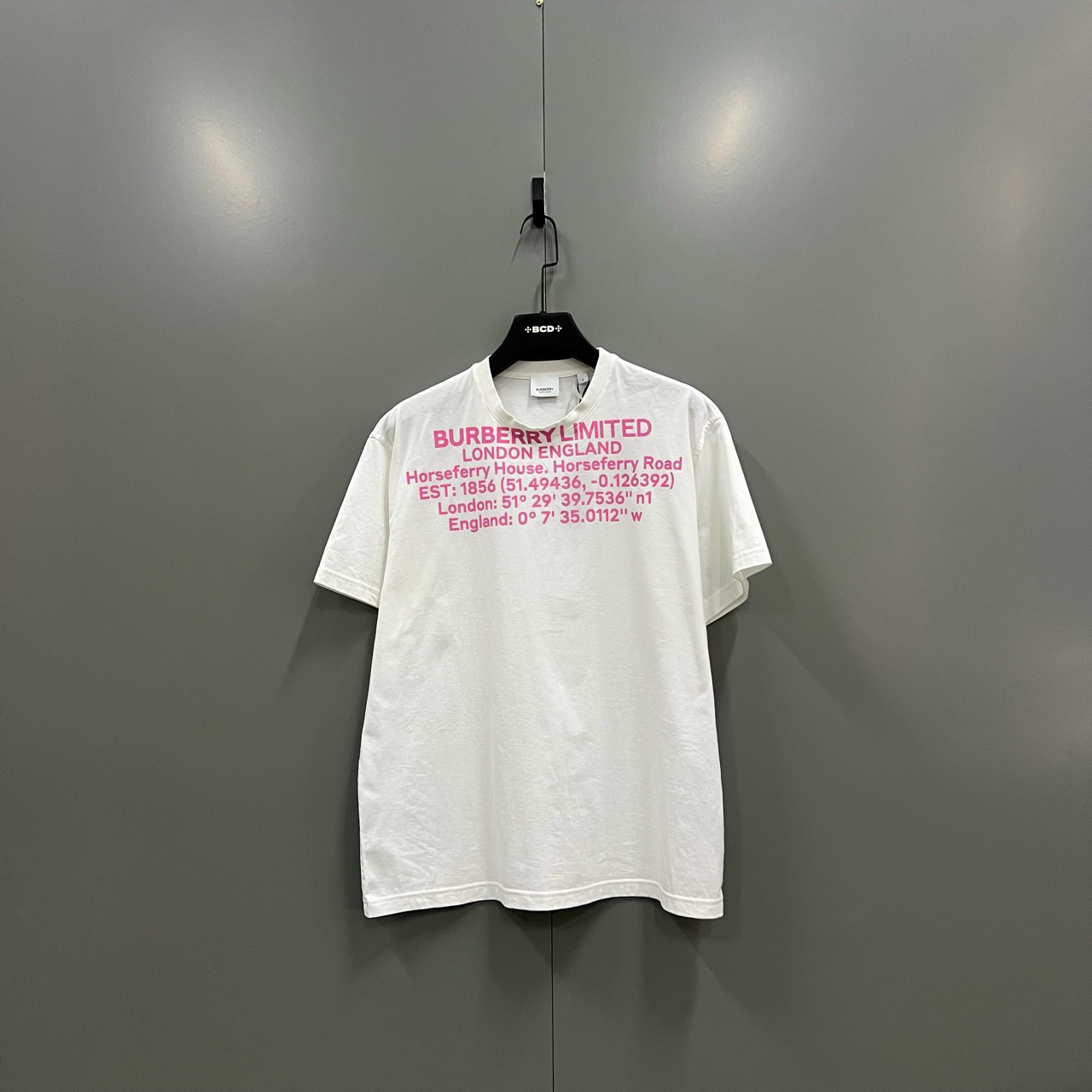 （bb）108 巴宝莉 白色坐标印花短袖 M码/95新/5000/005004