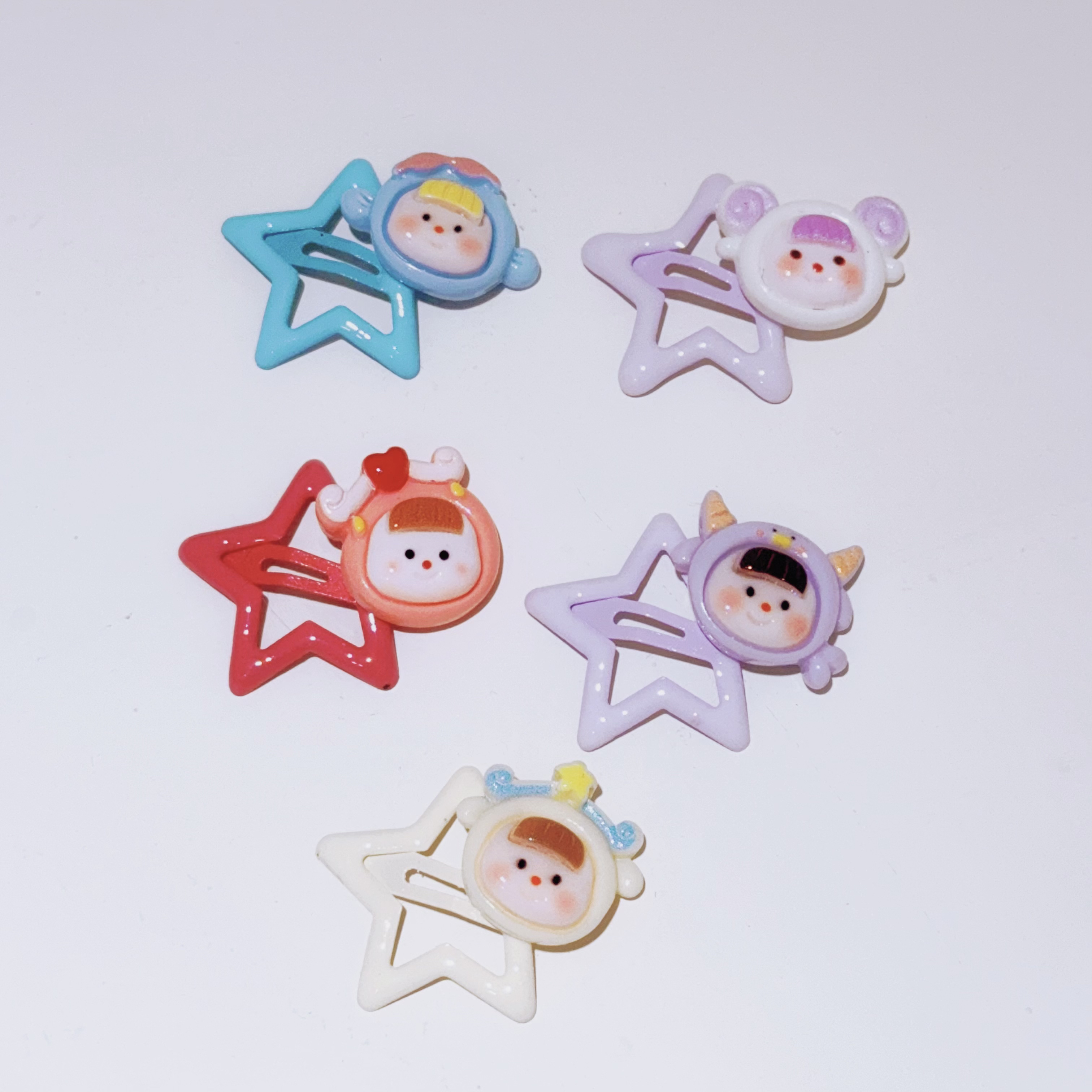 【北小欧童品】多巴胺儿童五角星宝宝发卡基础发夹刘海侧边夹碎发夹