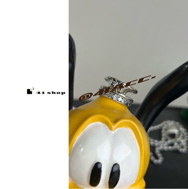 铜合金合成锆石戒指 A671 十字锆石叠戴双层戒指