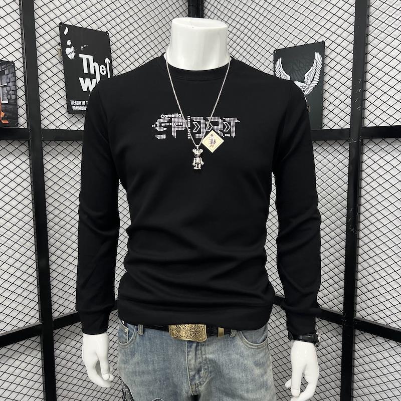 欧货男款2025新款卫衣男冬季加绒加厚打底衫男简约百搭棉秋装保暖