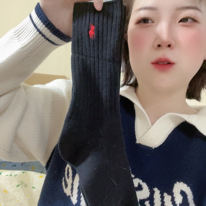 三醋酯纤维拉夫黑色红标袜子