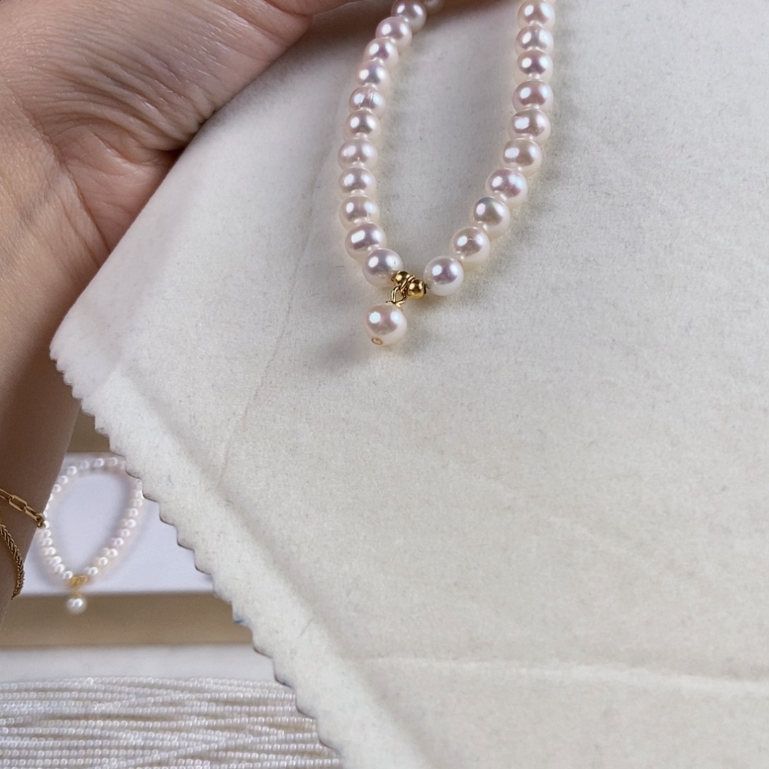 淡水珍珠手绳银S925镶嵌