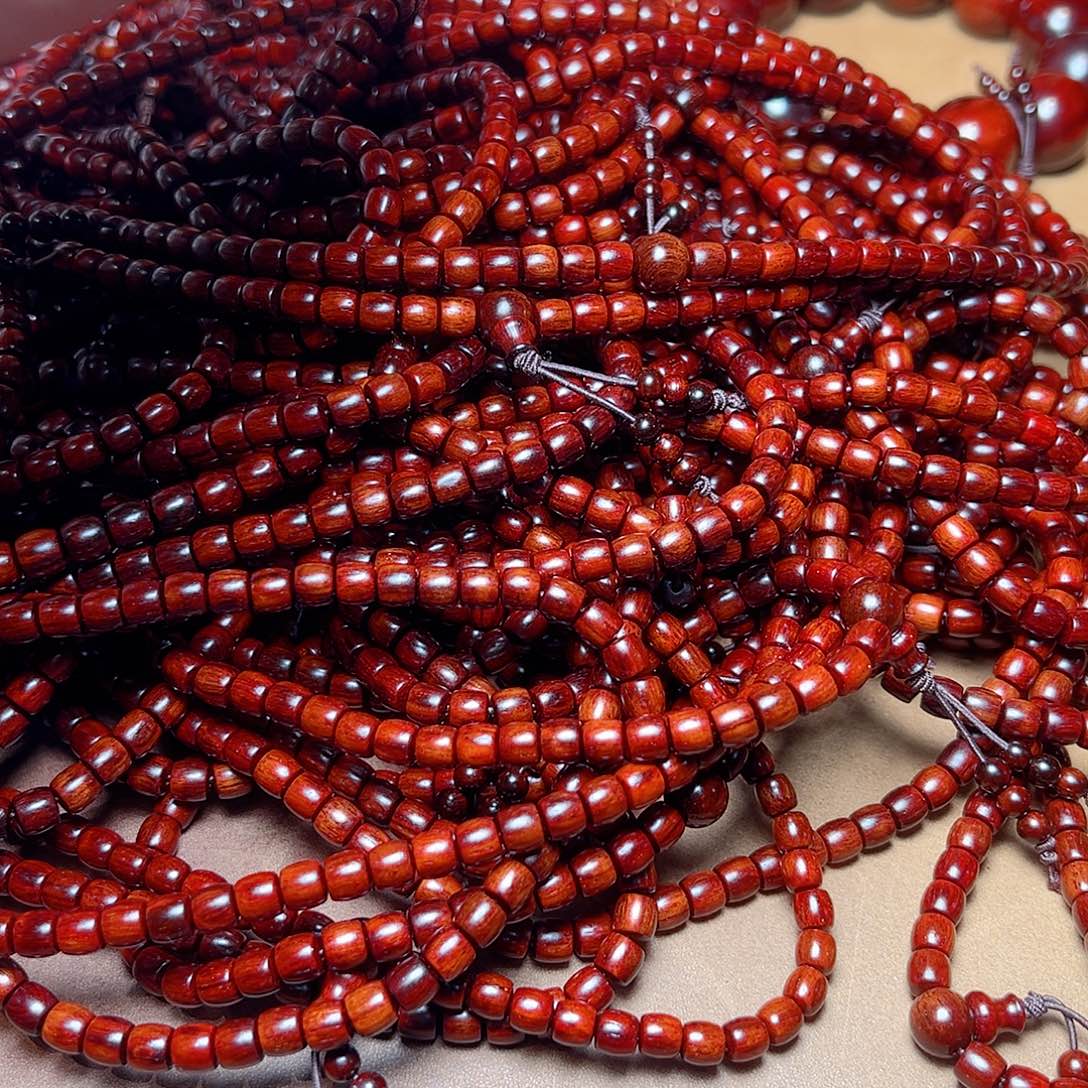 小叶紫檀手串/手链56直切108泥料龙鳞金星