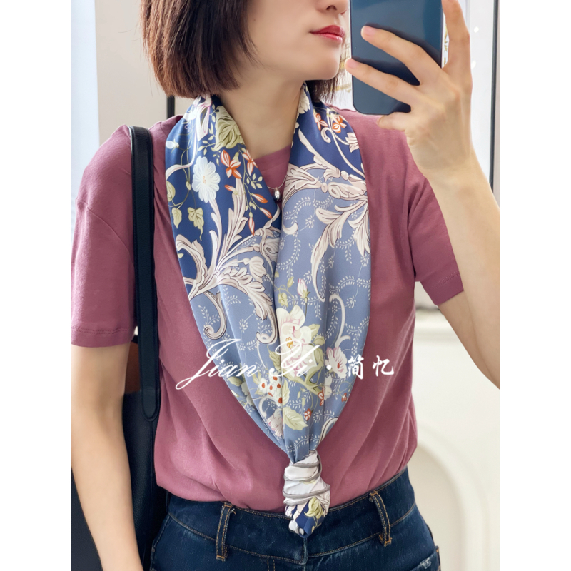 【花都巴黎】高贵典雅双面缎重磅真丝桑蚕丝大方巾105cm丝巾23姆