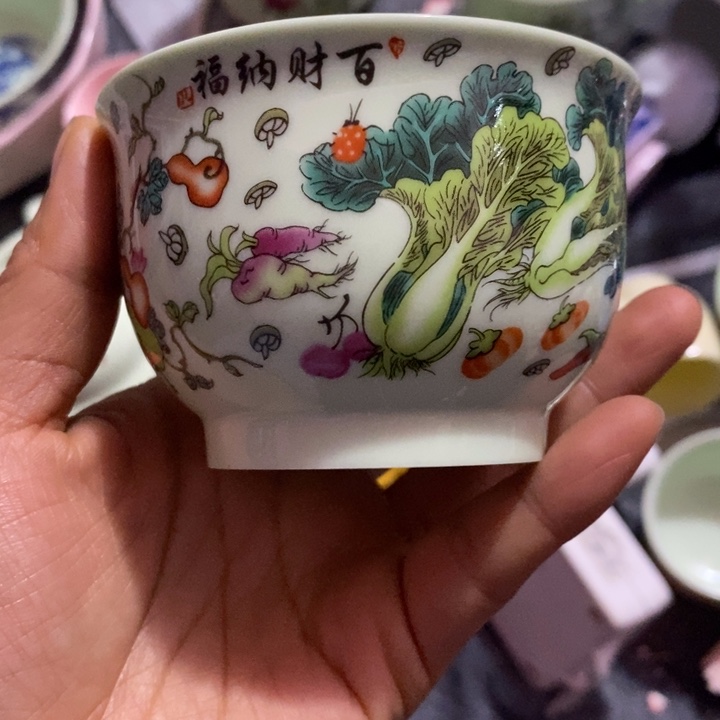 摆件陶绿稀土白菜大主人杯