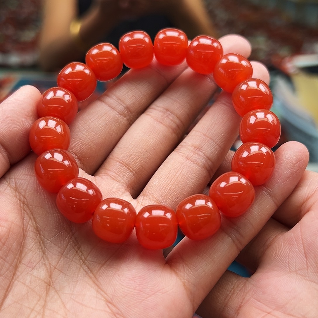 未镶嵌手串南红玛瑙保山传承级冰红12+